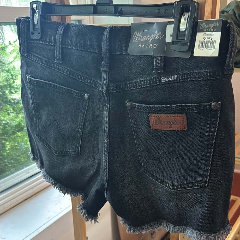 Wrangler Retro Black Denim Shorts